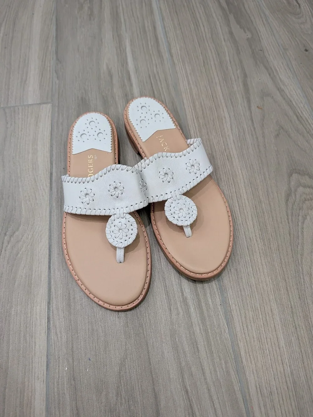 Jack Rodgers White Flip Flop Sandals Size 9
